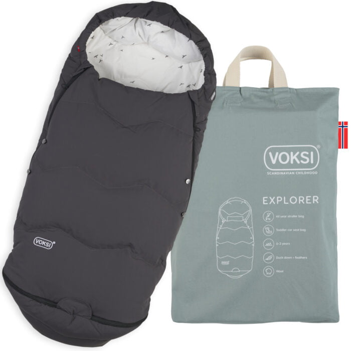 baby footmuff Voksi Explorer Grey - Sleeping Bag for stroller and car seat